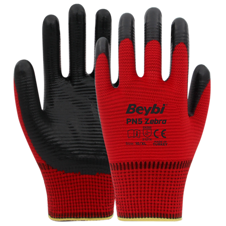 Beybi Pn5 Zebra Eldiven Mavi-Siyah / Kırmızı-Siyah /Beyaz-Siyah