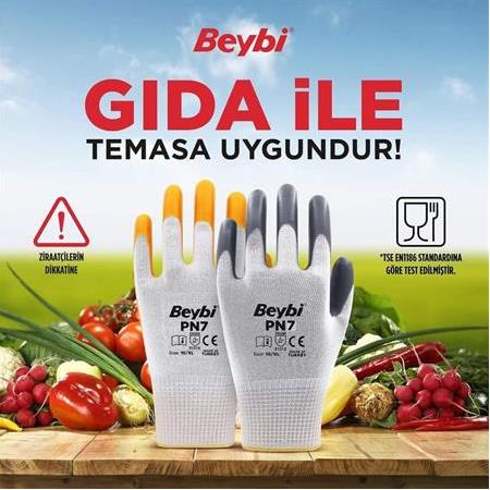 Beybi PN7 Polyester Örme Nitril Eldiven(EL-K7)