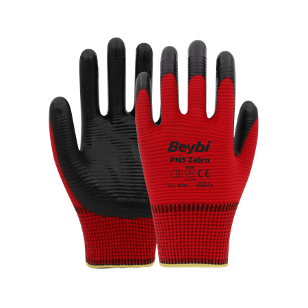 Beybi Pn5 Zebra Eldiven Mavi-Siyah / Kırmızı-Siyah /Beyaz-Siyah