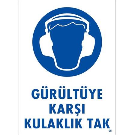 Gürültüye Karşı Kulaklık Tak  25*35 cm 0,50 mm PVC LEVHA