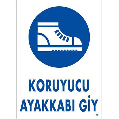 Koruyucu Ayakkabı Giy 25*35 cm 0,50 mm PVC LEVHA