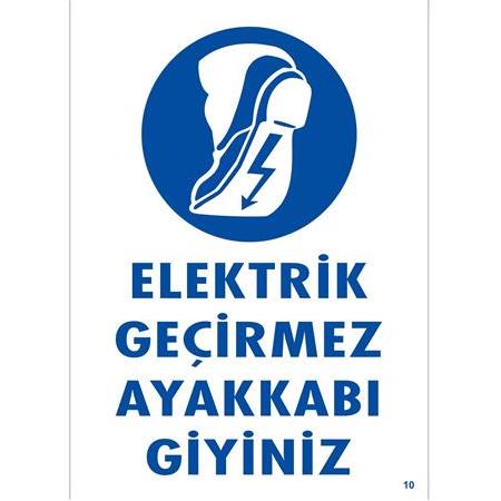 Elektik Geçirmez Ayakkabı Giyiniz 25*35 cm 0,50 mm PVC LEVHA