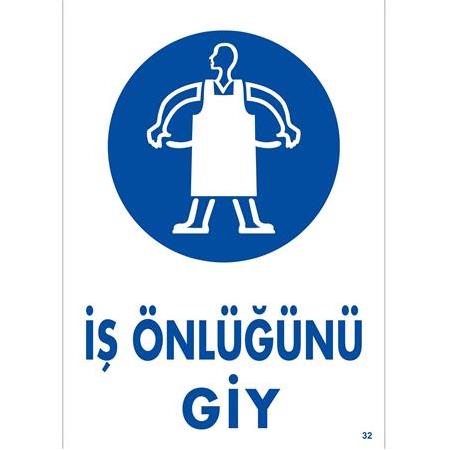 İş Önlüğünü Giy 25*35 cm 0,50 mm PVC LEVHA
